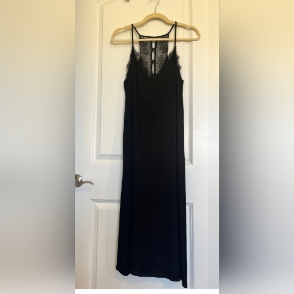 Chelsea28 Black Midi Slip Dress Size M